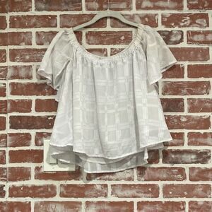 Finders Keepers Off Shoulder White Ruffle Top Boho Festival Size Small